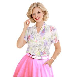 1990's Alfred Dunner Floral Blouse